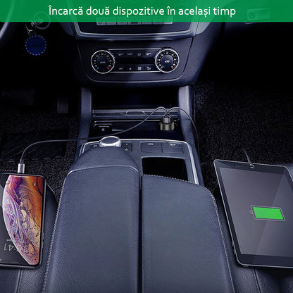 Auto nabíječka Yesido Y31 Display, 18W, 3A, 2 x USB-A, Černá