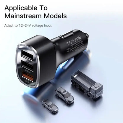 Auto nabíječka Yesido Y46, 42W, 3A, 3 x USB-A, Černá