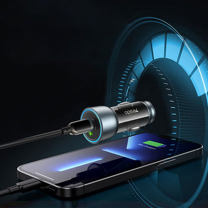 Auto nabíječka Yesido Y49, 30W, 3A, 1 x USB-A - 1 x USB-C, Šedá