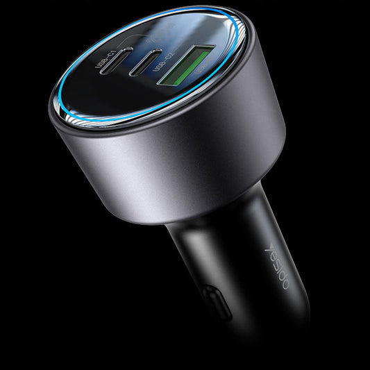Auto nabíječka Yesido Y59, 200W, 5A, 1 x USB-A - 2 x USB-C, Černá
