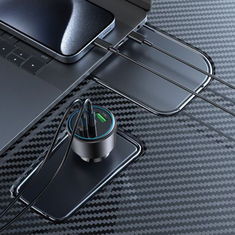 Auto nabíječka Yesido Y59, 200W, 5A, 1 x USB-A - 2 x USB-C, Černá