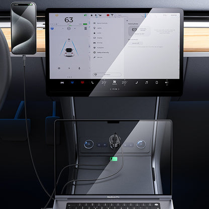 Auto nabíječka Yesido Y65, 100W, 5A, 1 x USB-A - 1 x USB-C, Černá