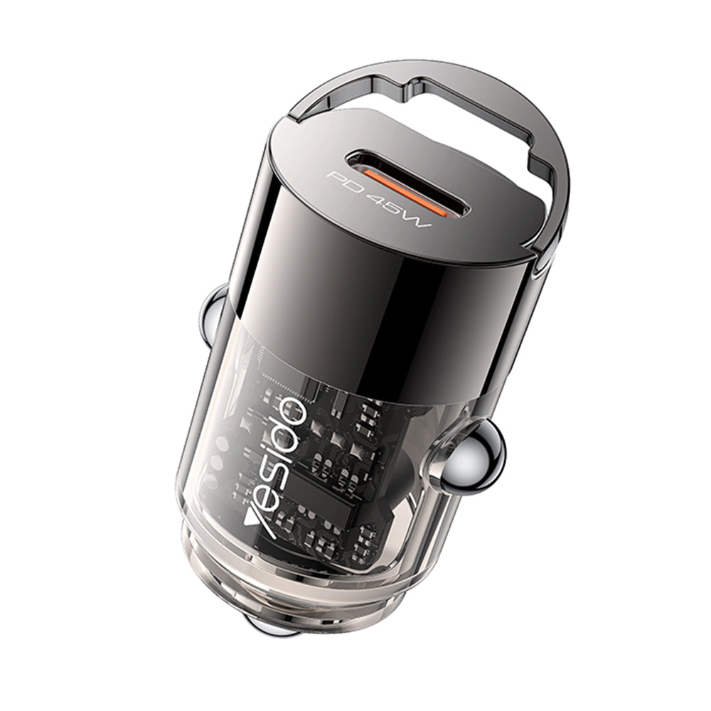 Auto nabíječka Yesido Y67, 45W, 3A, 1 x USB-C, Černá