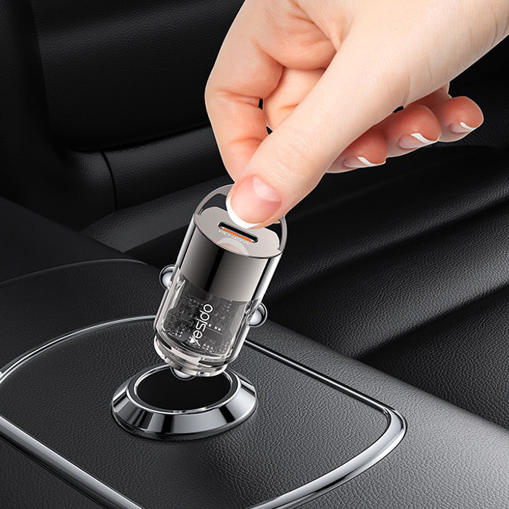 Auto nabíječka Yesido Y67, 45W, 3A, 1 x USB-C, Černá