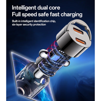 Autonabíječka Yesido Y69, 30W, 3A, 2 x USB-C, Černá