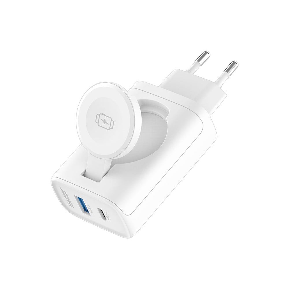 Síťová nabíječka 3MK Hardy 2v1, 33W, 3A, 1 x USB-A - 1 x USB-C, Bílá