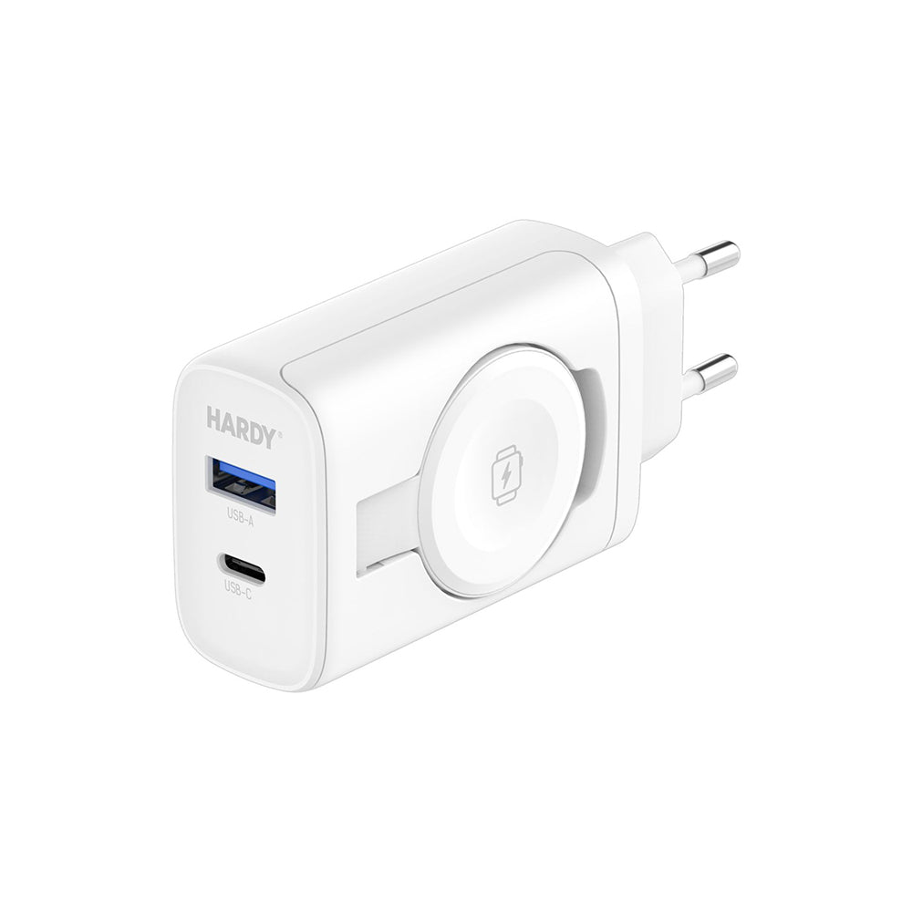 Síťová nabíječka 3MK Hardy 2v1, 33W, 3A, 1 x USB-A - 1 x USB-C, Bílá
