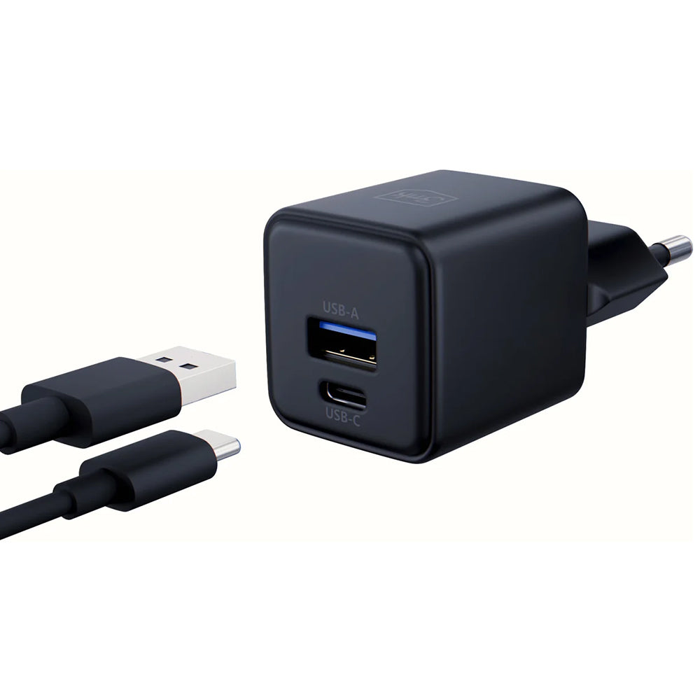 Síťová nabíječka 3MK Hyper, 20W, 3A, 1 x USB-A - 1 x USB-C, Černá