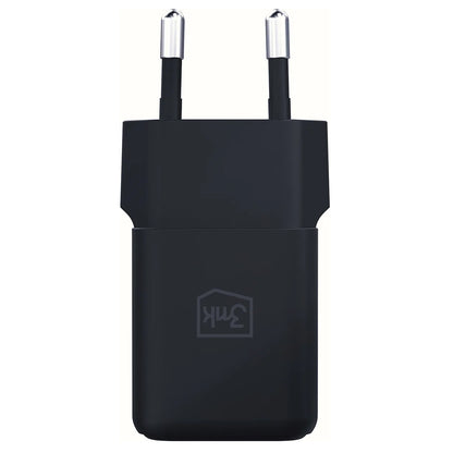 Síťová nabíječka 3MK Hyper, 20W, 3A, 1 x USB-A - 1 x USB-C, Černá