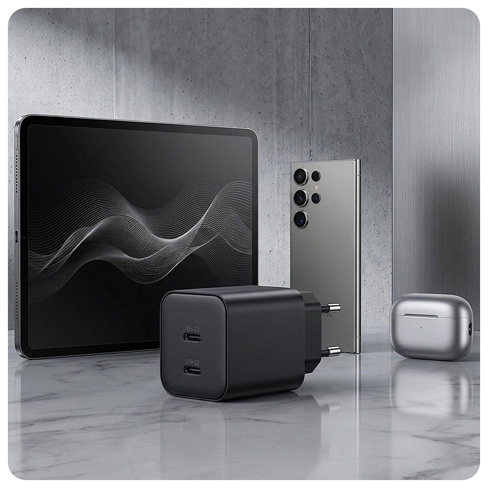 Síťová nabíječka 3MK Hyper, 45W, 2 x USB-C, černá