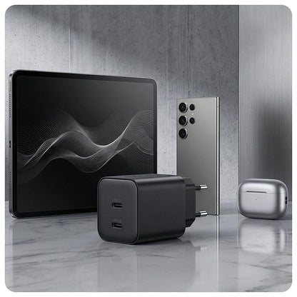 Síťová nabíječka 3MK Hyper, 45W, 2 x USB-C, černá