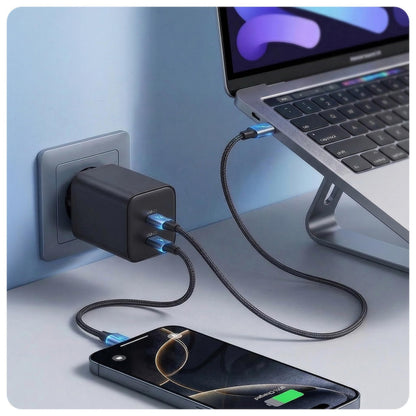 Síťová nabíječka 3MK Hyper, 45W, 2 x USB-C, černá