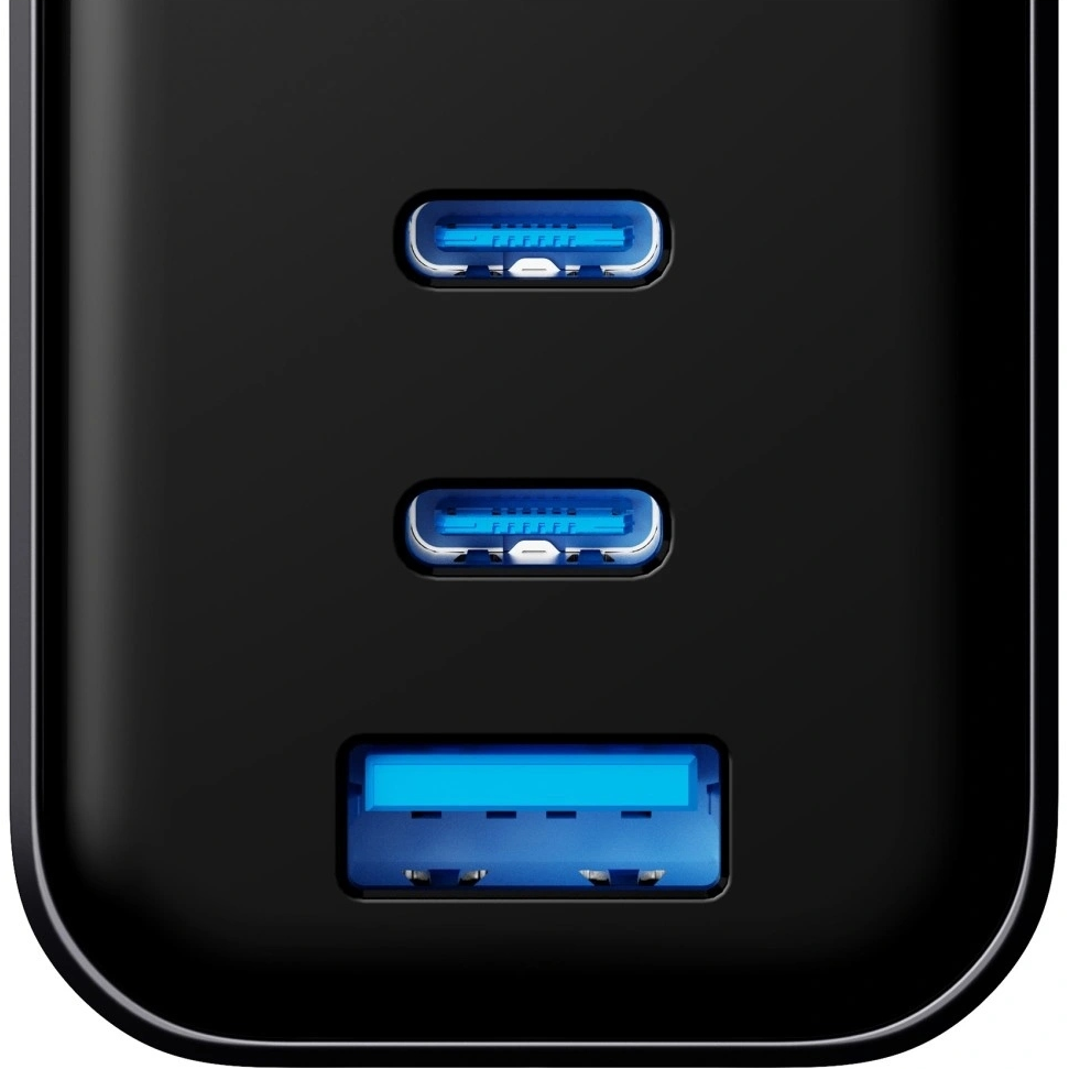 Síťová nabíječka 3MK InCharge Lumin Display, 67W, 5A, 1 x USB-A - 2 x USB-C, černá