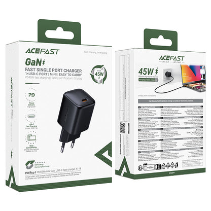 Síťová nabíječka Acefast A119, 45W, 3A, 1 x USB-C, Černá