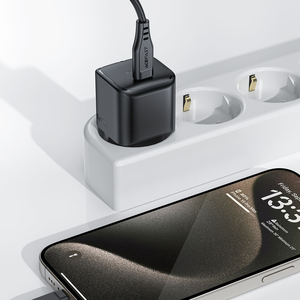 Síťová nabíječka Acefast A77, 30W, 3A, 1 x USB-C, Černá