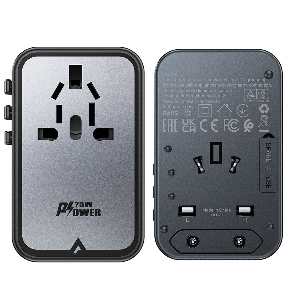 Síťová nabíječka Acefast Travel Z1, 75W, 3.35A, 2 x USB-A - 3 x USB-C, černá
