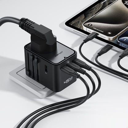 Síťová nabíječka Acefast Z8 Travel, 45W, 3A, 2 x USB-A - 3 x USB-C, černá