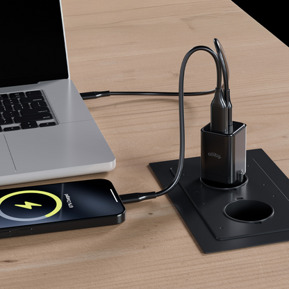 Síťová nabíječka Allity. ATC-01-30WAC Mini, 30W, 3A, 1 x USB-A - 1 x USB-C, Černá