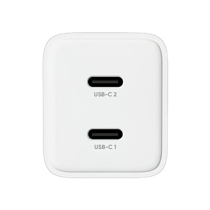 Síťová nabíječka Allity. ATC-01-45WCC Fast, 45W, 3A, 2 x USB-C, Bílá