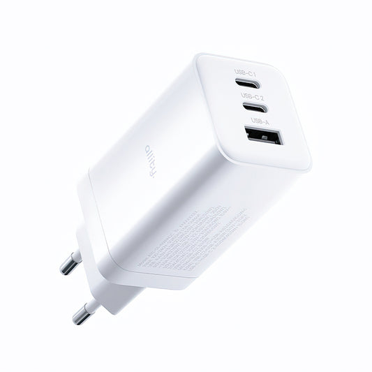 Síťová nabíječka Allity. ATC-01-65WACC Fast, 65W, 3.25A, 1 x USB-A - 2 x USB-C, Bílá