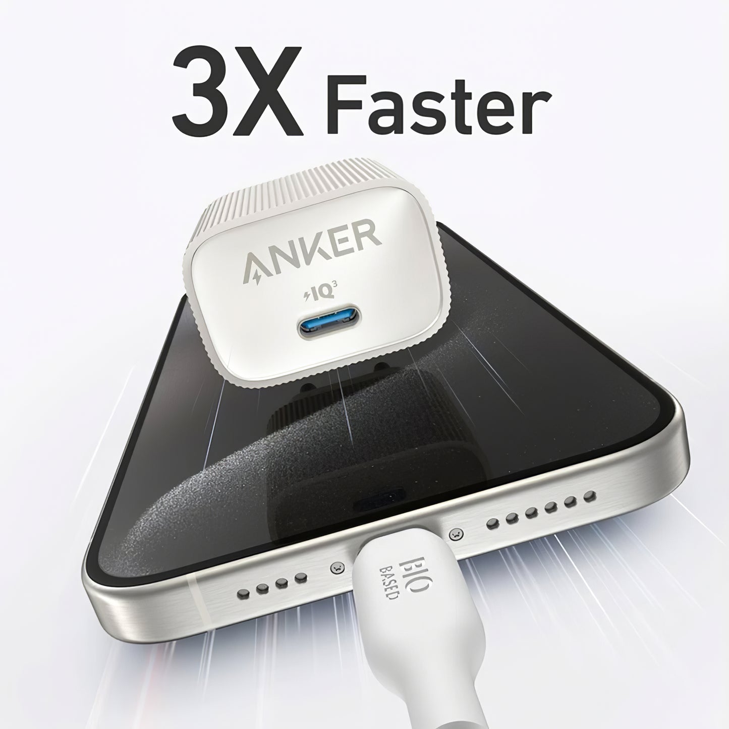 Síťová nabíječka Anker 511 Nano 4, 30W, 3A, 1 x USB-C, bílá A2337G21 