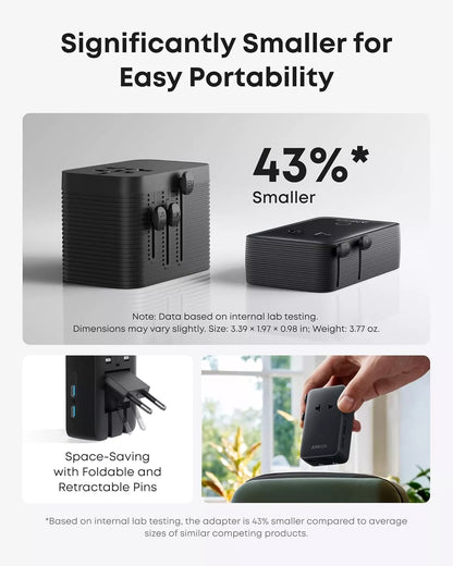 Anker Nano Travel Network Charger, 20W, 3A, 2 x USB-A - 2 x USB-C, Black A9215H11