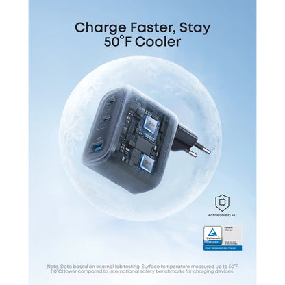 Síťová nabíječka Anker Nano, 70W, 3.5A, 1 x USB-A - 2 x USB-C, Černá A121AL11