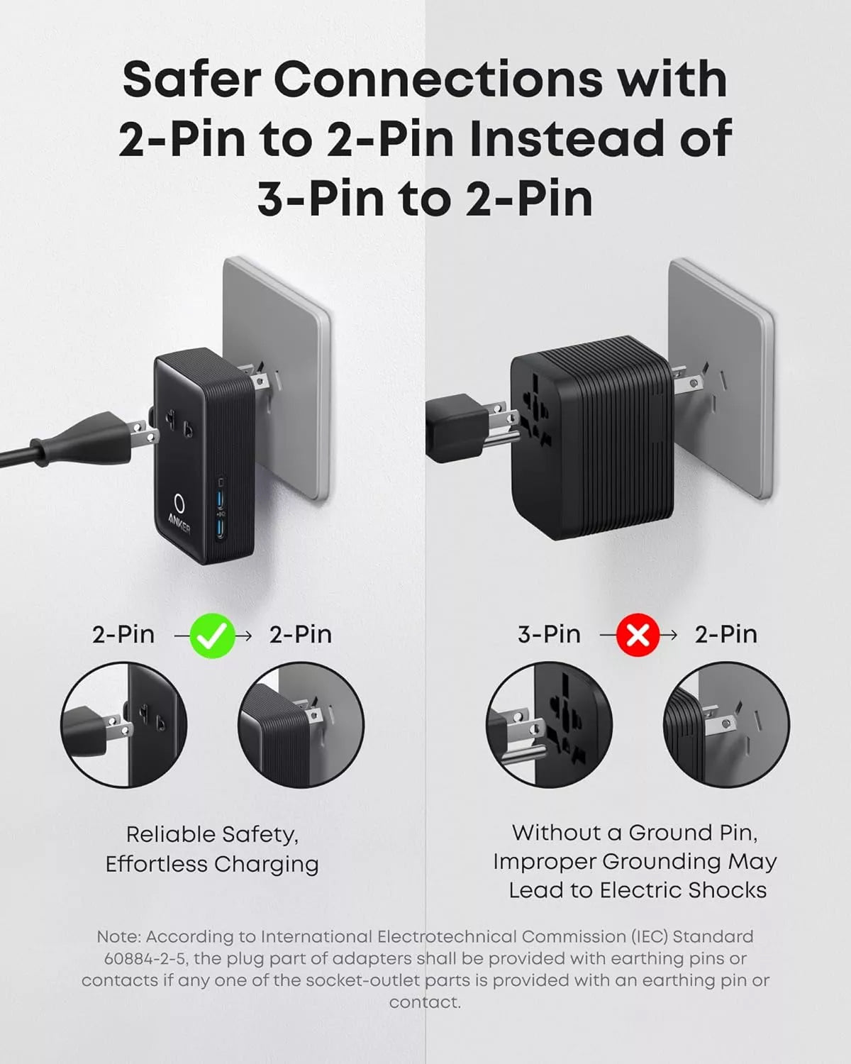Anker Nano Travel Network Charger, 20W, 3A, 2 x USB-A - 2 x USB-C, Black A9215H11