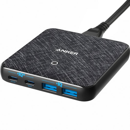 Nabíječka stanice Anker PowerPort Atom III, 65W, 3A, 2 x USB-A - 2 x USB-C, černá A2046G12