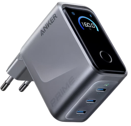 Síťová nabíječka Anker Prime, 160W, 5.36A, 3 x USB-C, Šedá A2687341