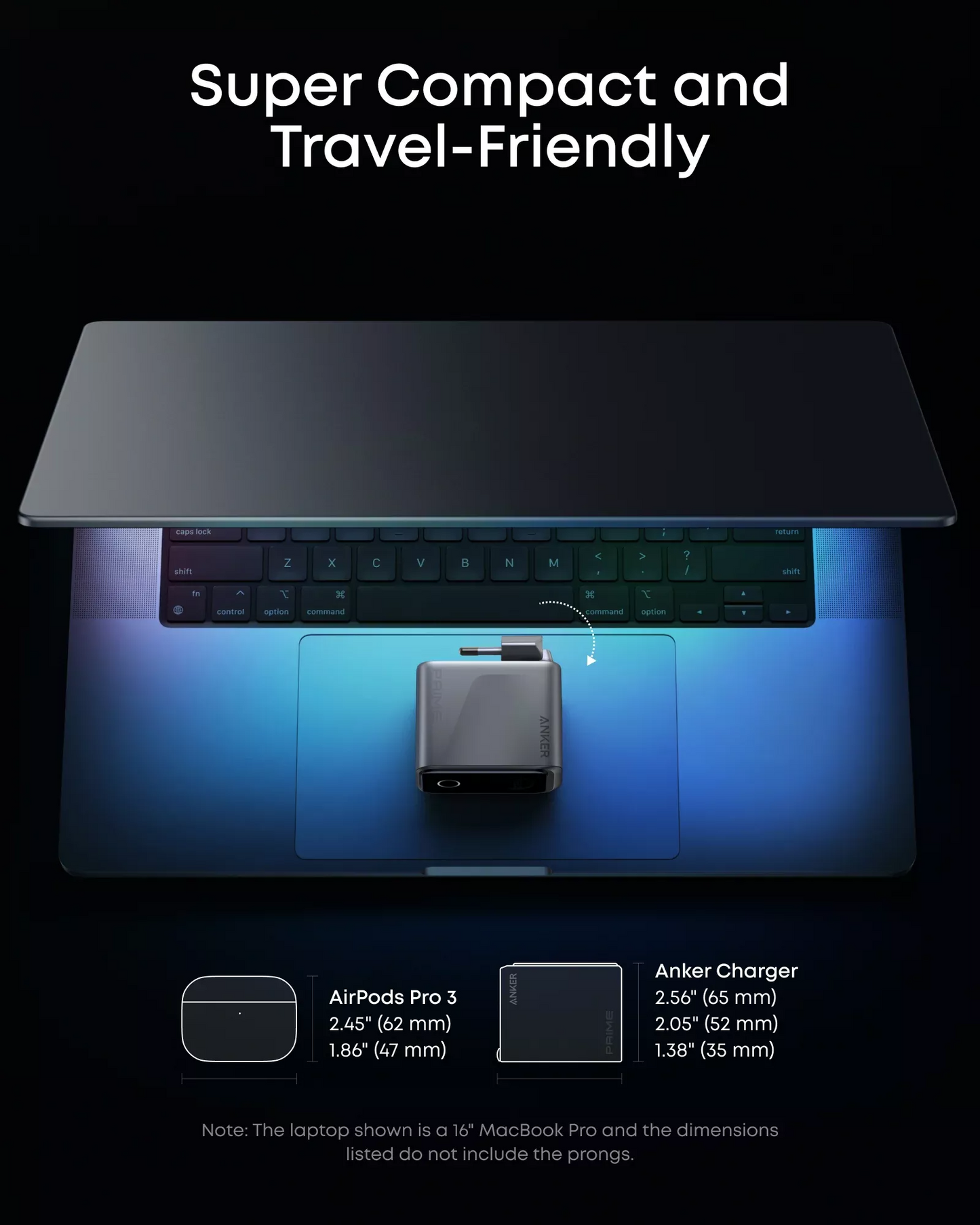 Síťová nabíječka Anker Prime, 160W, 5.36A, 3 x USB-C, Šedá A2687341