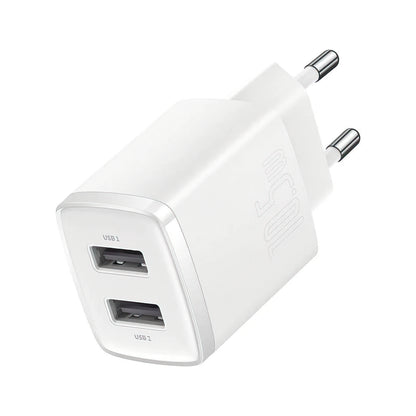 Nabíječka Baseus Compact, 10.5W, 2.1A, 2 x USB-A, Bílá CCXJ010202