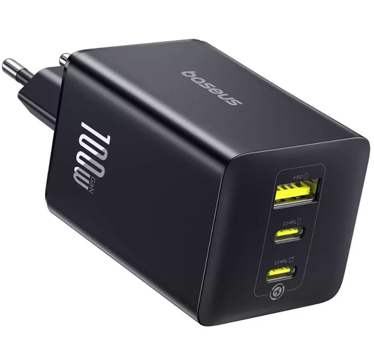 Síťová nabíječka Baseus EnerFill FE11, 100W, 5A, 1 x USB-A - 2 x USB-C, šedá P10182102123