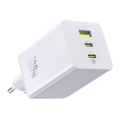 Síťová nabíječka Baseus EnerFill FE11, 100W, 5A, 1 x USB-A - 2 x USB-C, Bílá P10182102213-00