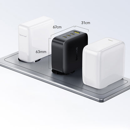 Síťová nabíječka Baseus EnerFill FH11, 140W, 5A, 1 x USB-A - 3 x USB-C, Černá E0121J00