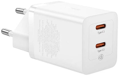 Nabíječka Baseus GaN5 Pro, 40W, 3A, 2 x USB-C, Bílá CCGP180102