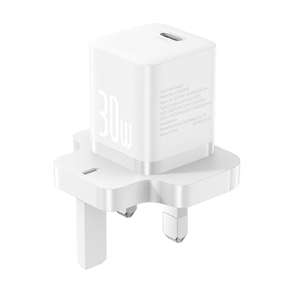 Baseus GaN5 UK Network Charger, 30W, 3A, 1 x USB-C, White P10110906213-00