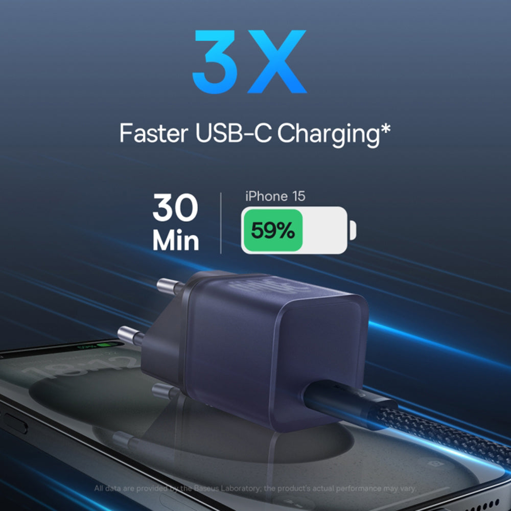 Síťová nabíječka Baseus GaN5S, 30W, 3A, 1 x USB-C, Fialová P10162504523-00