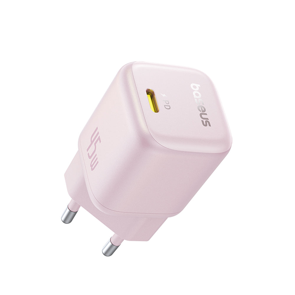 Síťová nabíječka Baseus PicoGo, 45W, 3A, 1 x USB-C, Růžová P10176800413-00