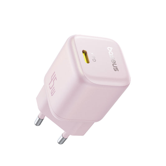 Síťová nabíječka Baseus PicoGo, 45W, 3A, 1 x USB-C, Růžová P10176800413-00