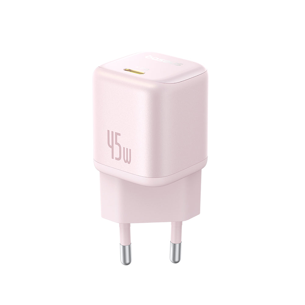 Síťová nabíječka Baseus PicoGo, 45W, 3A, 1 x USB-C, Růžová P10176800413-00