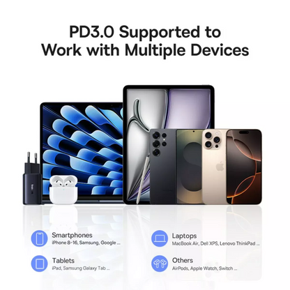 Síťová nabíječka Baseus PicoGo AE11, 67W, 1 x USB-A - 2 x USB-C, Černá E0121200