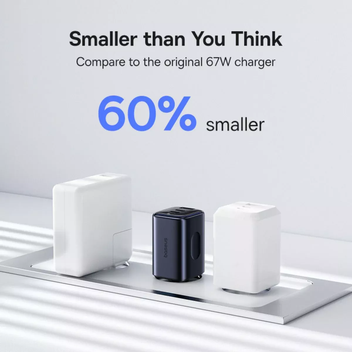 Síťová nabíječka Baseus PicoGo AE11, 67W, 1 x USB-A - 2 x USB-C, Černá E0121200