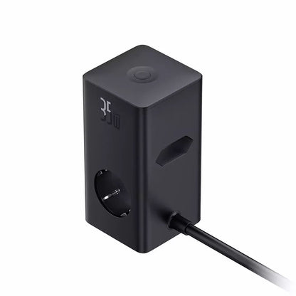 Síťová nabíječka Baseus PowerCombo, 35W, 5A, 2 x USB-A - 2 x USB-C - 3 x Schuko, Černá, Znovu zapečetěno E00023606113-00