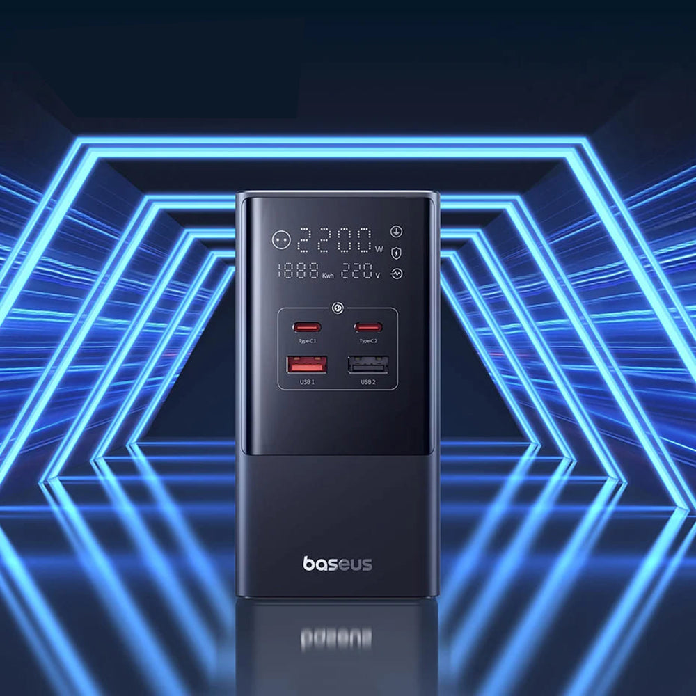 Síťová nabíječka Baseus PowerCombo, 35W, 5A, 2 x USB-A - 2 x USB-C - 3 x Schuko, Černá, Znovu zapečetěno E00023606113-00