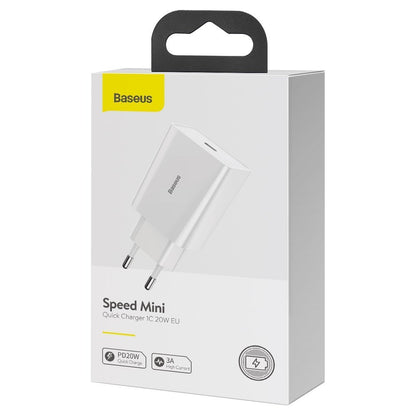 Nabíječka Baseus Speed Mini, 20W, 3A, 1 x USB-C, Bílá CCFS-SN02
