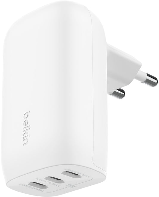 Belkin BoostCharge Wall Charger, 67W, 3A, 3 x USB-C, White WCC002vfWH