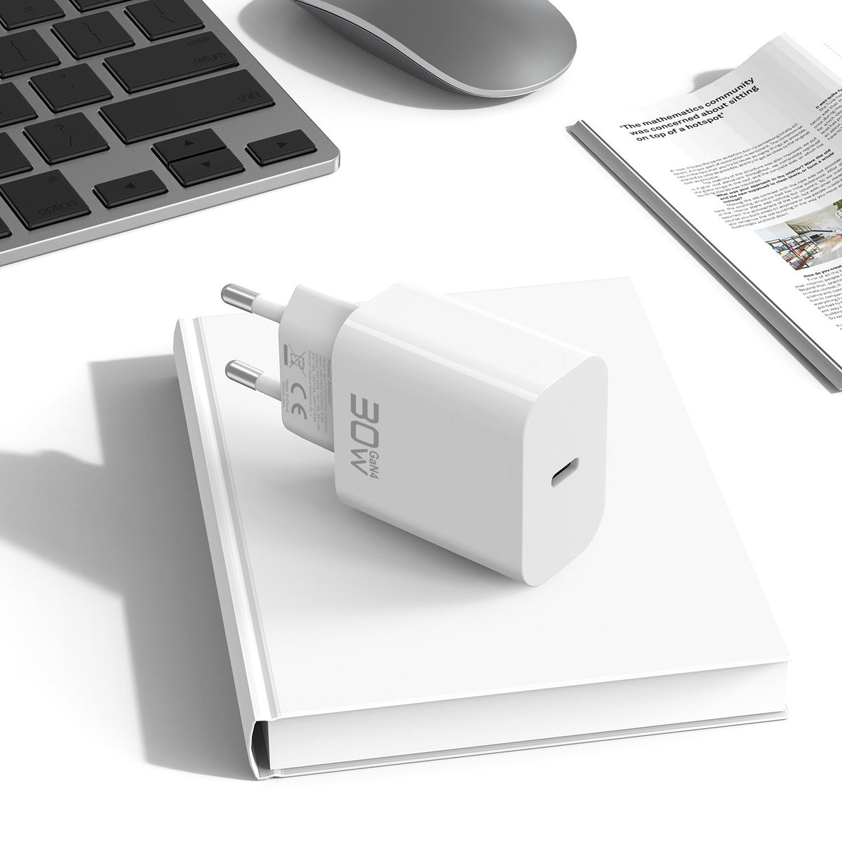 Síťová nabíječka Blavec BC-14, 30 W, 3 A, 1× USB-C, bílá