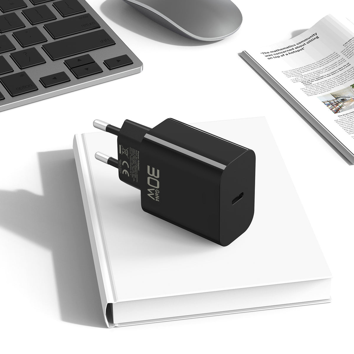 Síťová nabíječka Blavec BC-14, 30 W, 3 A, 1× USB-C, černá