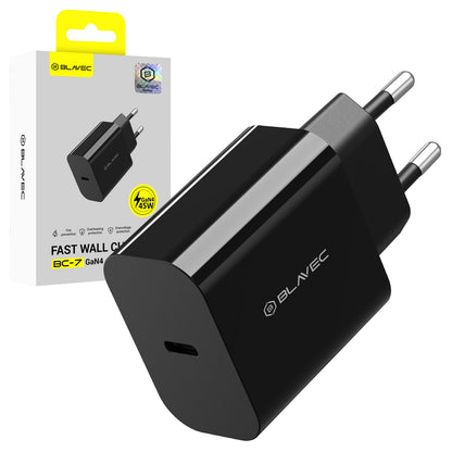 Síťová nabíječka Blavec BC-7, 45W, 3A, 1 x USB-C, Černá